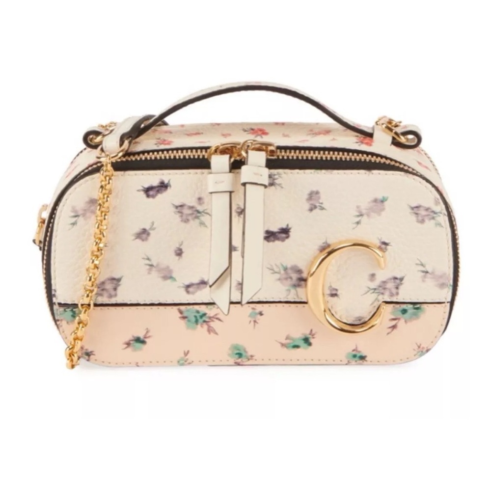 NEW w Tags Chloé C Floral Mini Vanity/ Camera Crossbody Bag